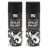 2X 151 Black Gloss Spray Paint 400ml Spray Paint
